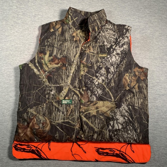 Gamehide Reversible Hunting Vest Large Insulated Camo Blaze Orange Hunter Oak - Picture 1 of 12